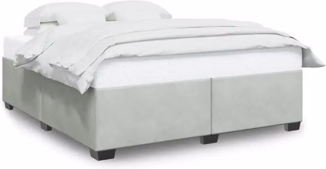 Letto matrimoniale | Letto per adulti | Giroletto senza Materasso Grigio Chiaro 180x200 cm Velluto
