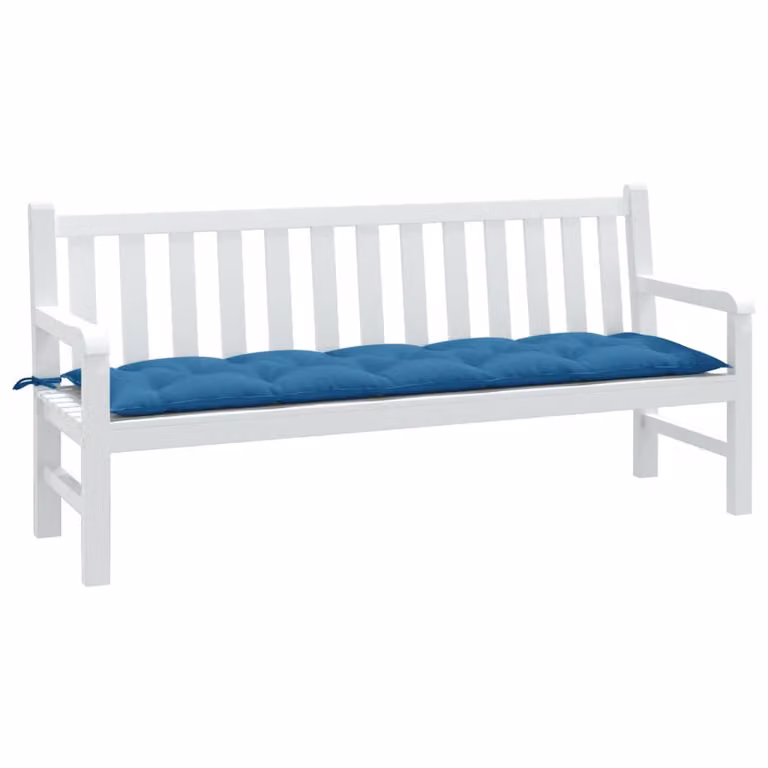 vidaXL Cuscino Panca da Giardino Blu Mélange in Poliestere L/P/H: 180 x 50 x 7 cm