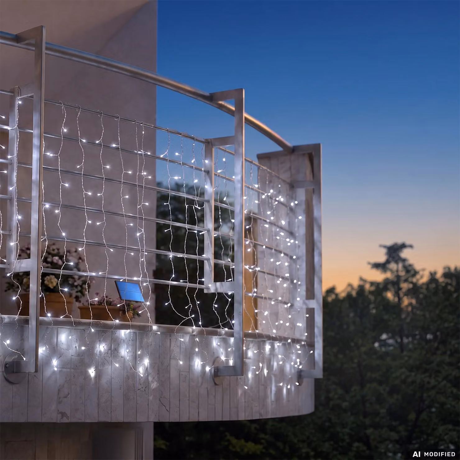 Dictrolux Tenda Luminosa Solare con 300 LED Bianco Freddo, H 1 m x L 3 m – 2