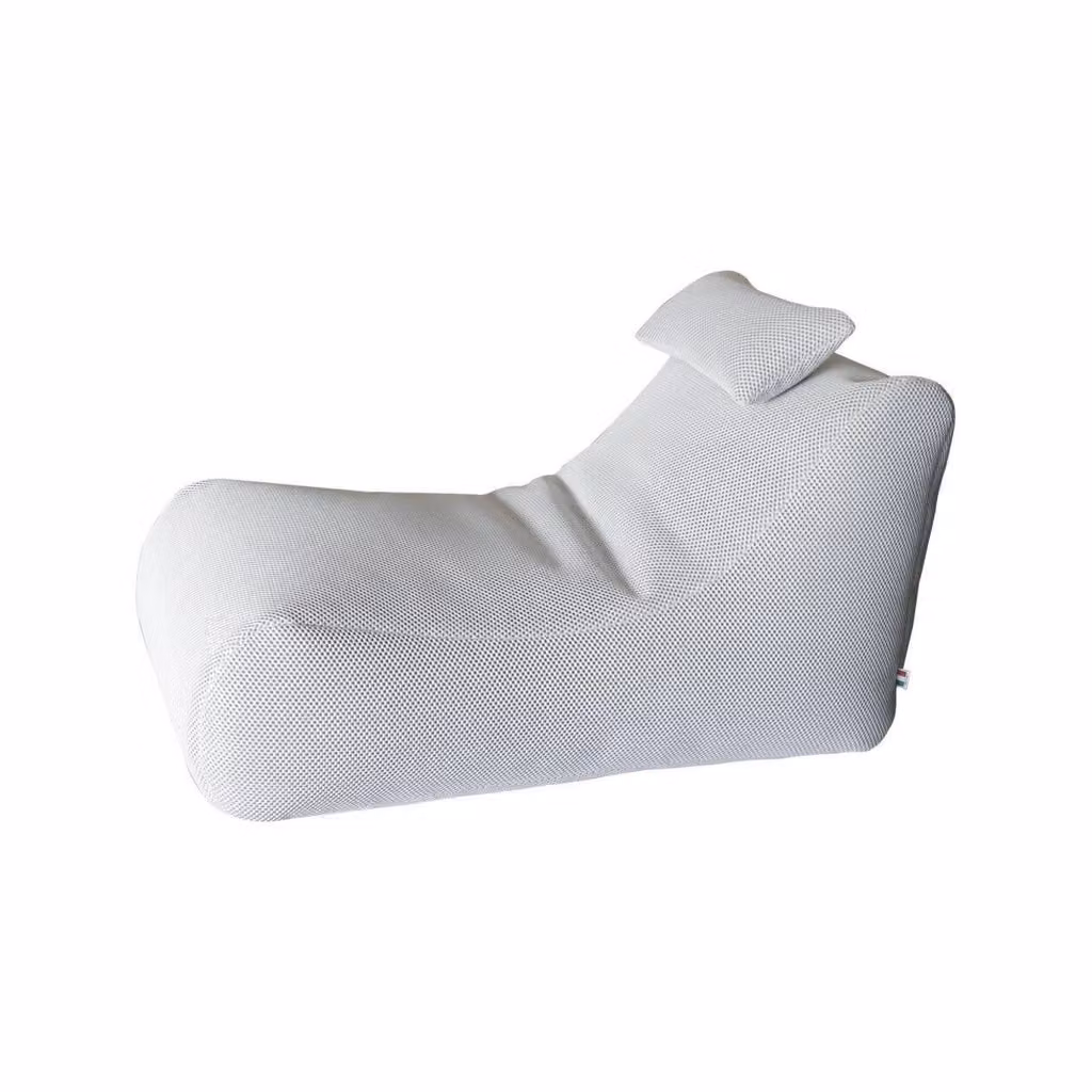 Pouf Chck Talamo Italia, Poltrona sacco e poggiapiedi multiuso, Bianco, L 120 x P 70 x H 65 cm – 2