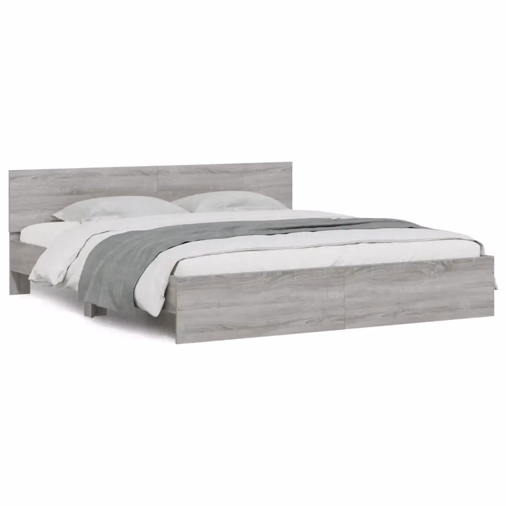 Letto con testiera vidaXL Grigio Sonoma L: 180 cm, P: 200 cm, H: 70 cm – 2