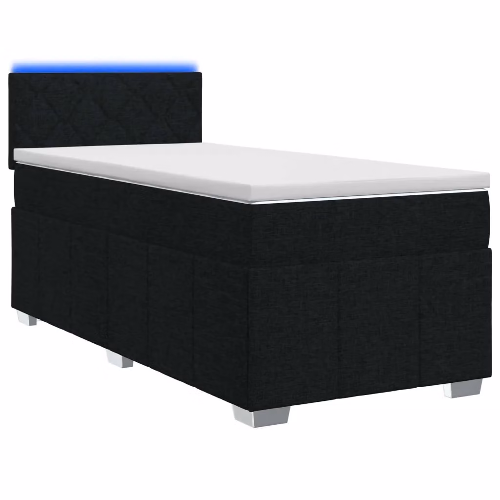 Letto box spring ibrido vidaXL con materasso a molle insacchettate e base contenitore, colore nero, L/P/H: 90 x 200 x 100,5 cm – 2