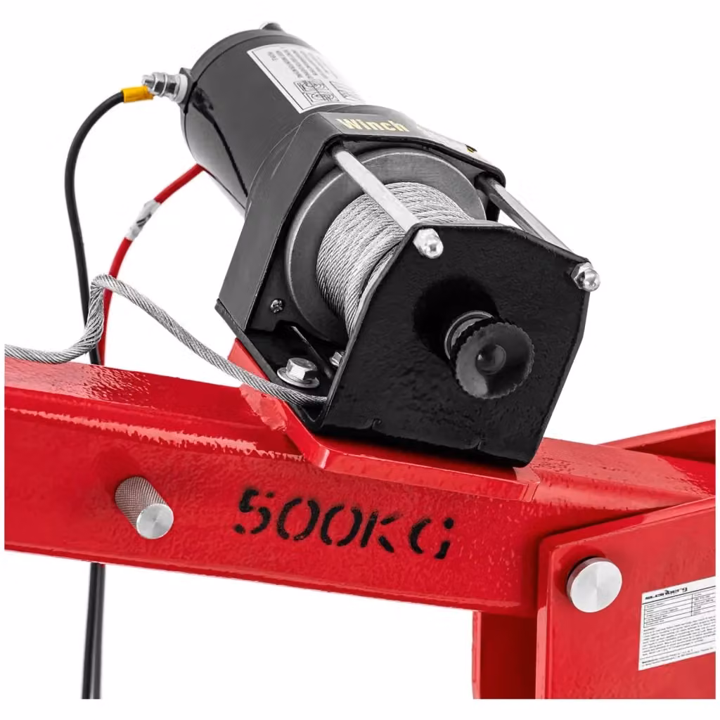 Gru pick-up con verricello professionale HELLOSHOP26 12V 800 kg, rotazione 360°, in acciaio inox e acciaio, colore rosso e argento – 2