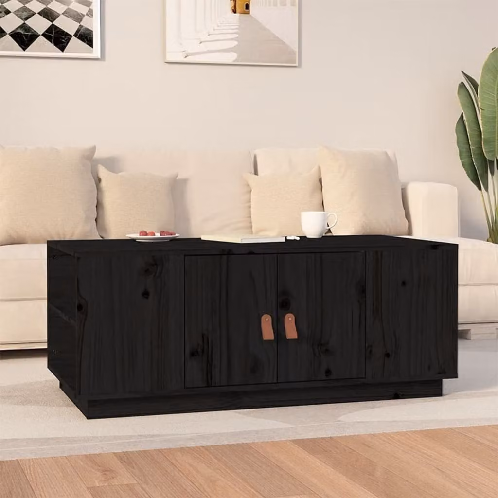 Maison Exclusive - Tavolino nero 100x50x41 cm in legno massello di pino