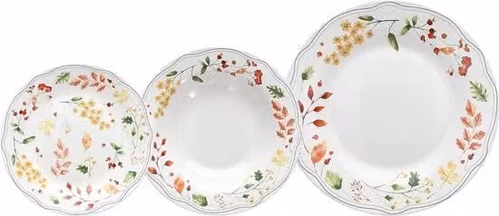 Servizio da tavola per 6 persone - 18 pezzi - porcellana - set da tavola multicolore per 6 persone