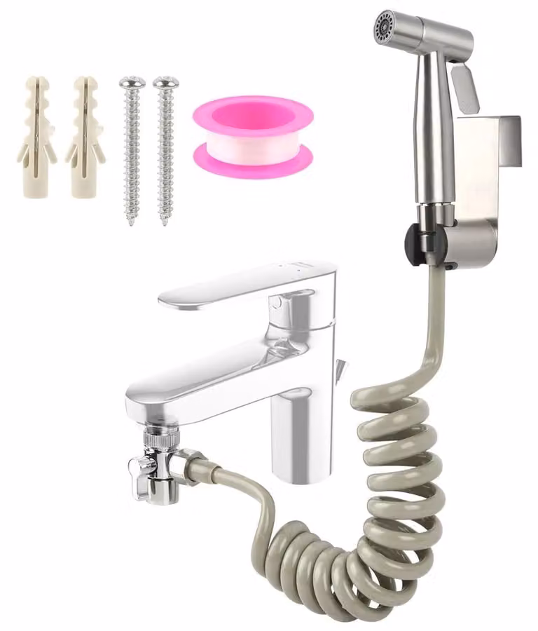 Set di doccette per bidet in acciaio inossidabile con supporto a parete