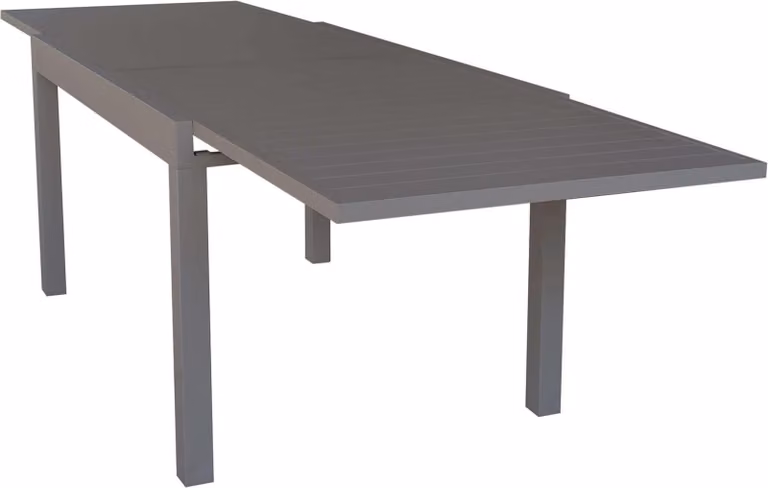 Milani Home - tavolo da giardino allungabile, alluminio, 10 posti, taupe, piano 135/270 x 90 cm