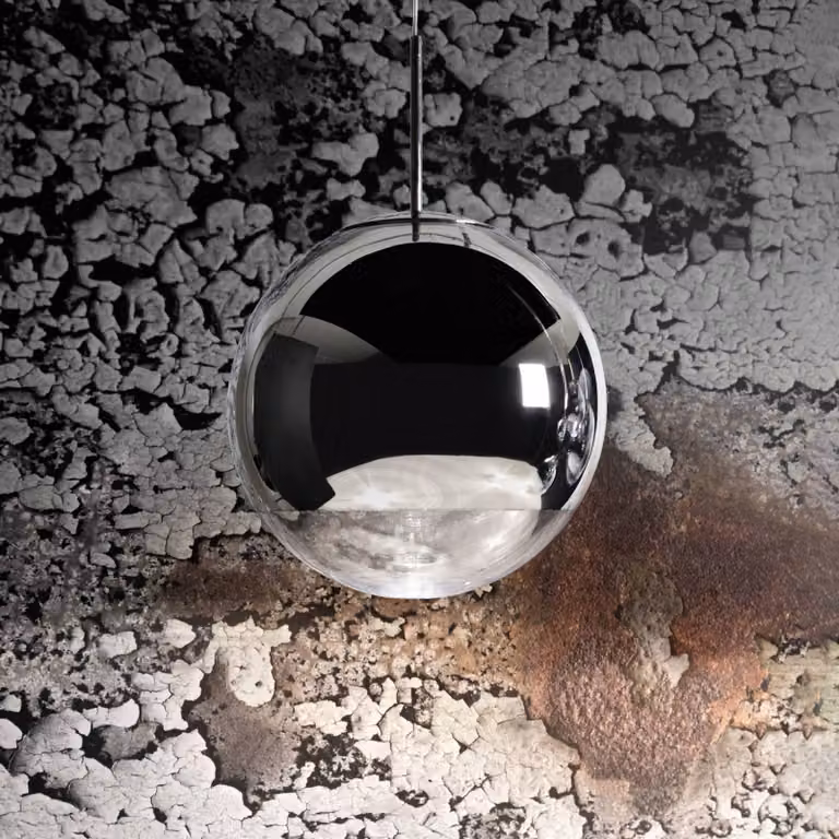 Tom Dixon Lampada a sospensione Mirror Ball, dimmerabile, Cromo / Argento, Soggiorno / Sala da pranzo, Plastica, Design, Lampada a sospensione