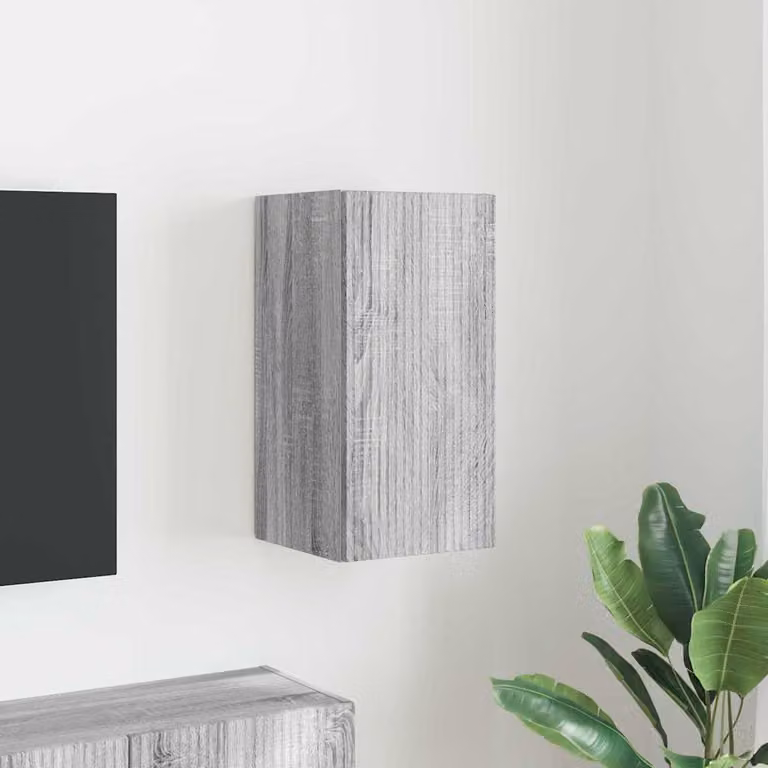 Mobile TV da parete vidaXL moderno in legno MDF Grigio, L/P/H: 30 x 31 x 60 cm
