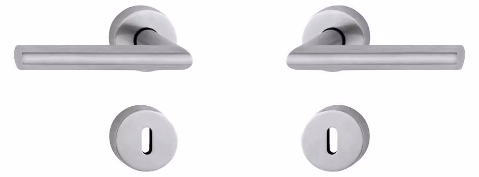 Set di maniglie ad angolo in acciaio inossidabile opaco per porte interne, 38-42 mm
