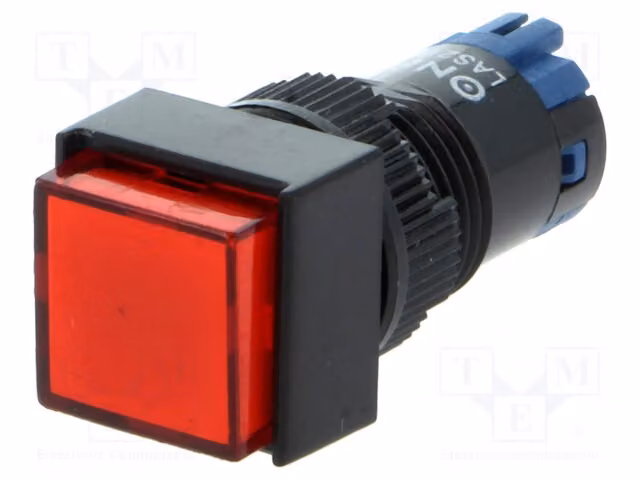 1 interruttore a pulsante, posizione: 2, 1A/24VDC, grado di protezione IP40, modello LAS2F-11/R, interruttore a scatto ON-(ON), 0,5A/250VAC