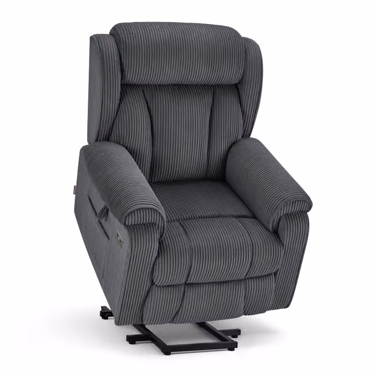 Poltrona reclinabile M MCombo a 4 motori, poltrona Zero Gravity a 165°, massaggio e riscaldamento 7558 (tessuto, grigio scuro)