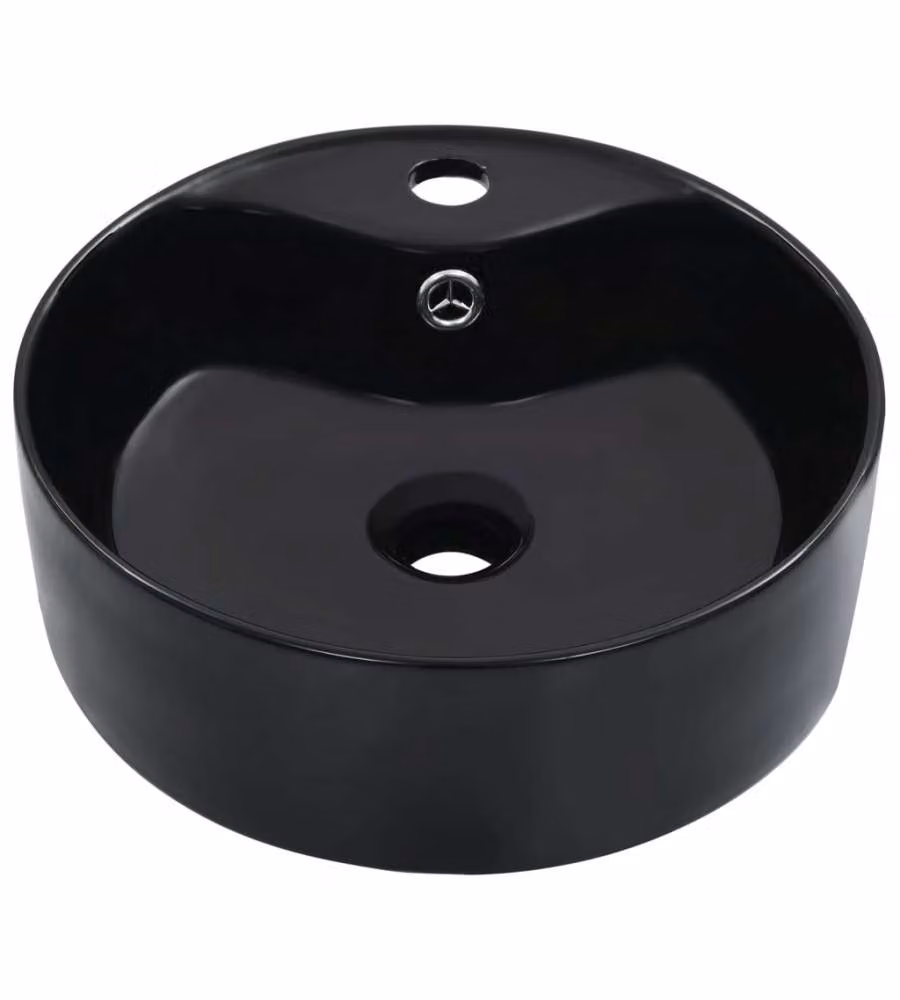Lavandino con Troppopieno 36x13 cm in Ceramica Nero