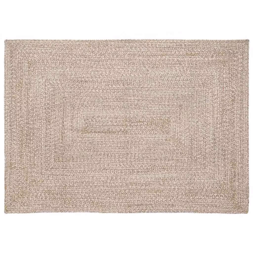 Tappeto da area vidaXL in juta moderno, colori naturale e bianco, L 120 x P 170 cm