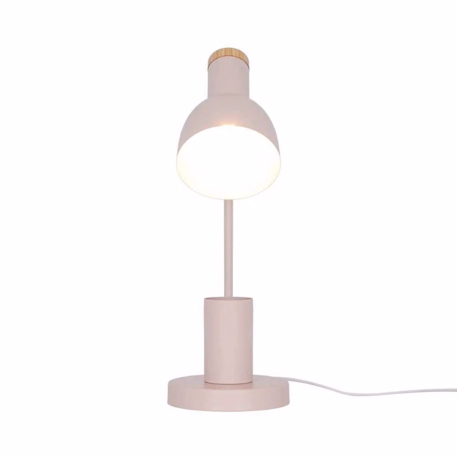 Nordlux Lampada da tavolo Devone, rosa antico, altezza 43 cm, metallo Devone, Violetto / Fucsia / Rosa, Cameretta, Metallo, Scandinavo, Lampada da tavolo
