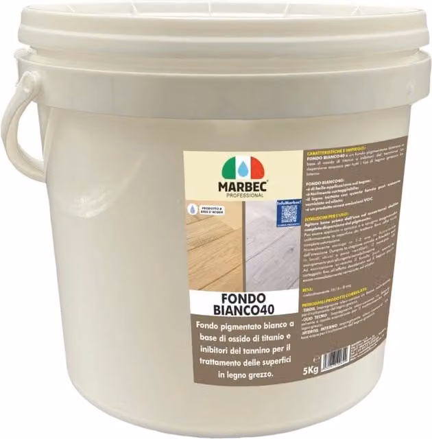 Fondo bianco a base acquosa per legno interno Marbec 5 kg
