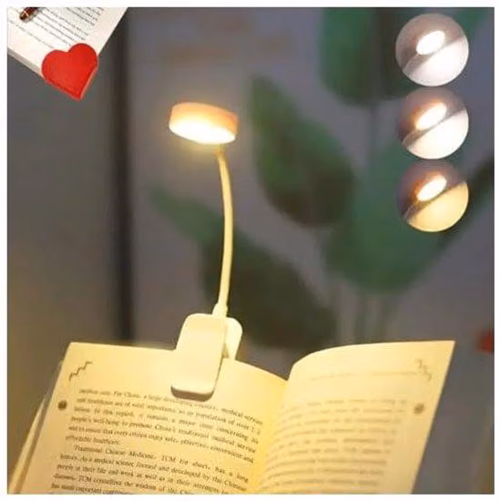 Lampada da lettura ricaricabile a 3 livelli con protezione per gli occhi - batteria a lunga durata, lampada da lettura flessibile a 360°