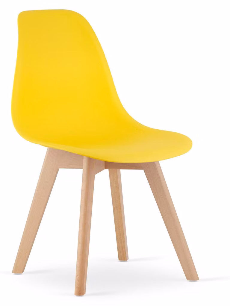 Sedia KITO, colore giallo / gambe in legno naturale, quantità: 1