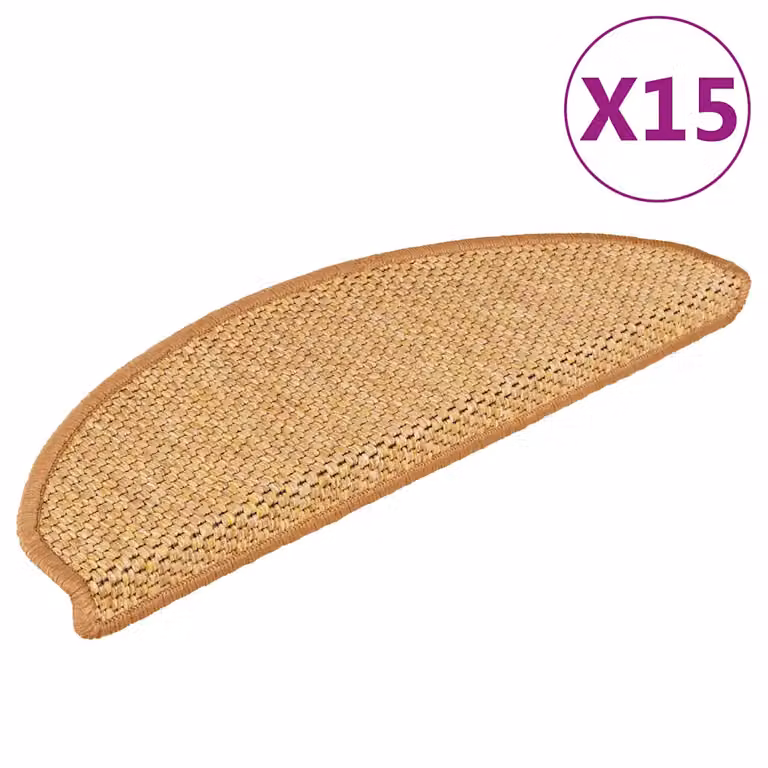 vidaXL Tappeti Autoadesivi Scale Aspetto Sisal 15pz 65x21x4 Sisal