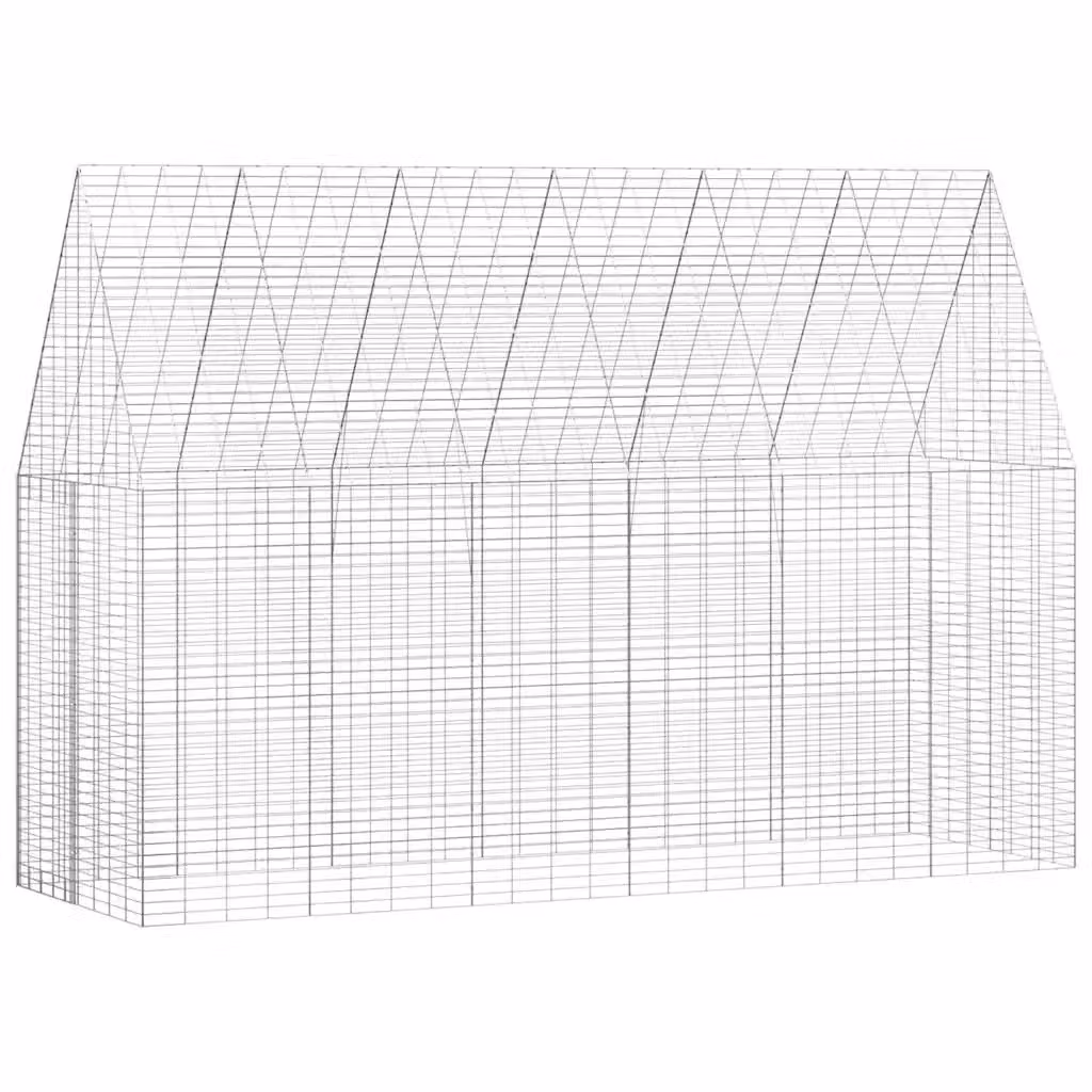 vidaXL Gabbia per Conigli in Acciaio Zincato Argento L/P/H: 300 x 100 x 210 cm – 2