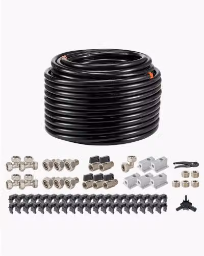 VEVOR Kit di Tubi per Compressore d'Aria in HDPE-Alluminio Nero, 60,96 m x 19,05 mm