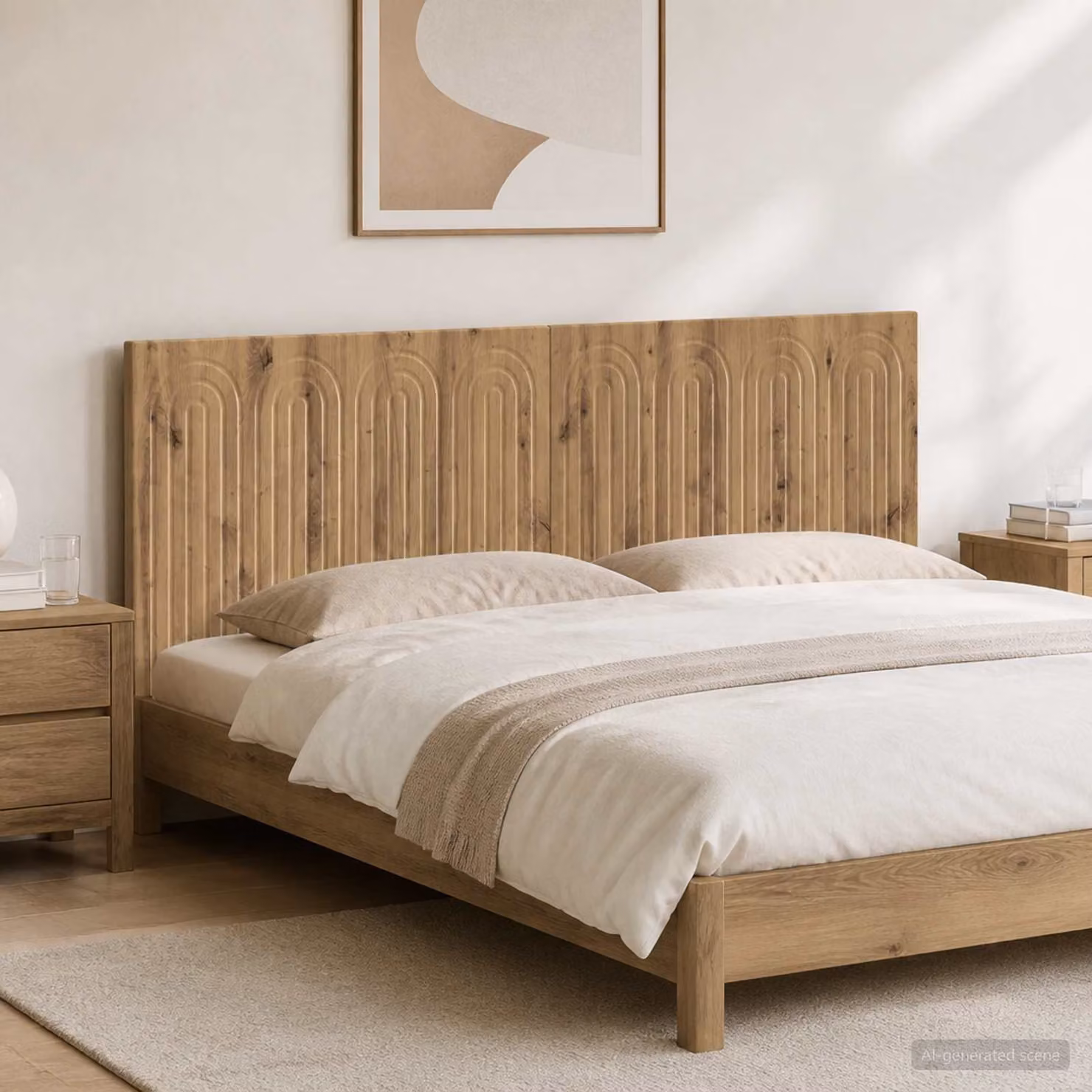 Testiera da muro vidaXL ALKMAAR in legno color rovere marrone per camera da letto