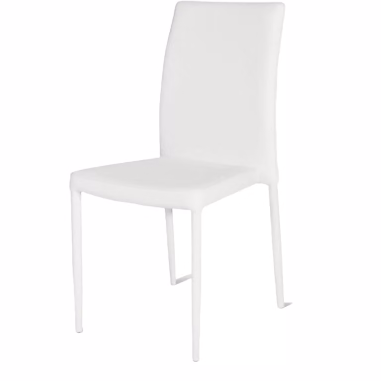 Set di 4 sedie moderne in ecopelle bianca con struttura in metallo Mobili 2G