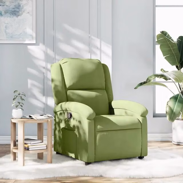 Poltrona Reclinabile Relax vidaXL in Velluto Verde con Braccioli e Regolazione Manuale – 1