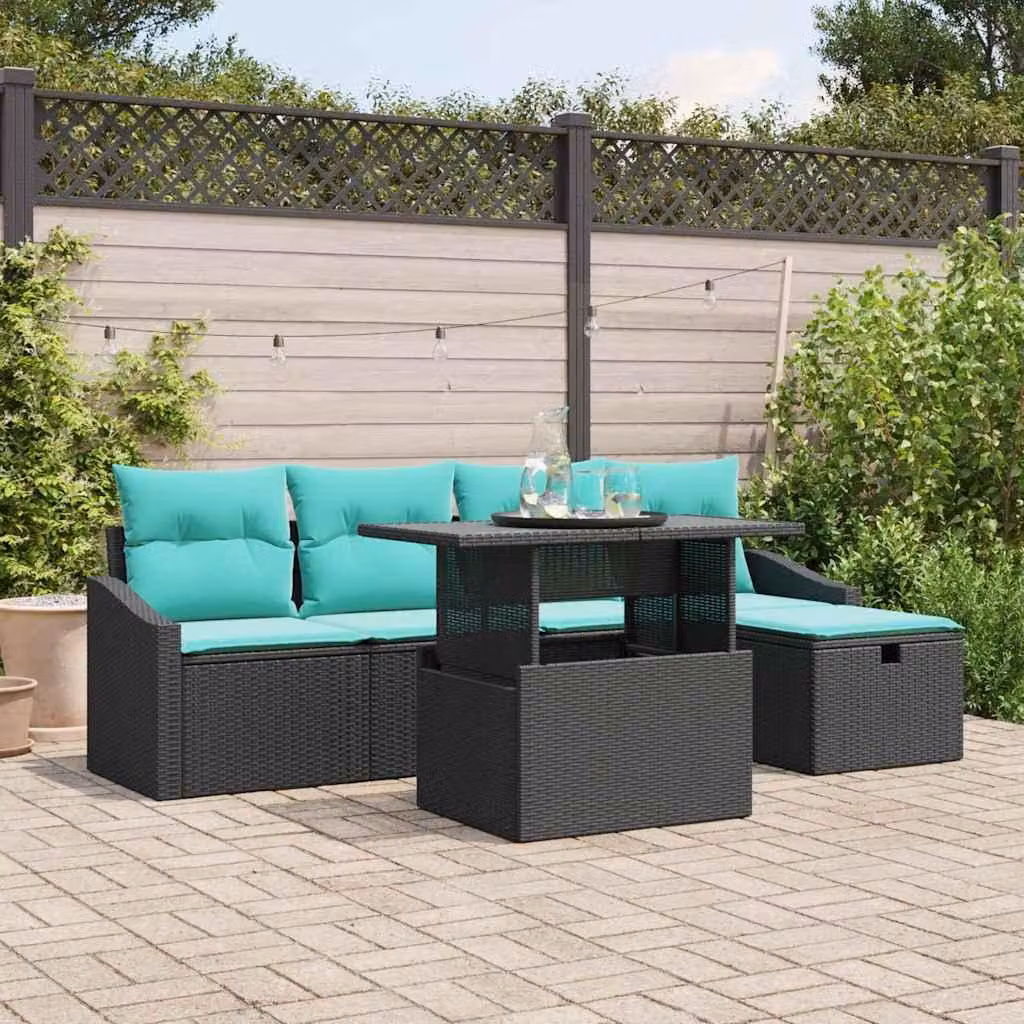 Maison Exclusive - Set da giardino con 6 pezzi, divano in rattan sintetico