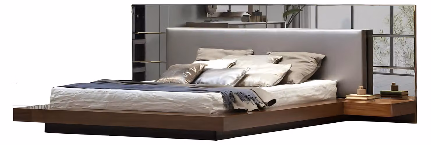 Letto moderno dal design elegante, per una camera da letto raffinata.