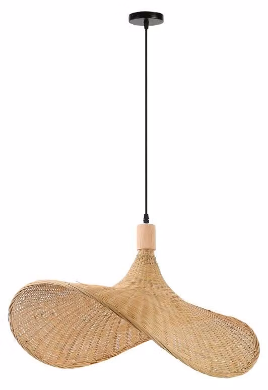Immax BOHO SOMBRERO, lampada a sospensione di design, diametro 70 cm, attacco E27, rattan naturale