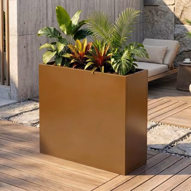 Fioriera Vaargel in acciaio galvanizzato marrone casa.pro L: 82 cm, H: 90 cm, P: 30 cm