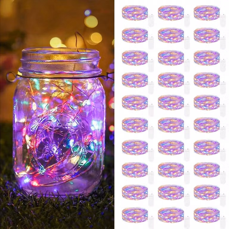 Catena luminosa a LED, mini, con 30 luci, lunghezza 2 metri, 20 LED, alimentata a batteria, impermeabile
