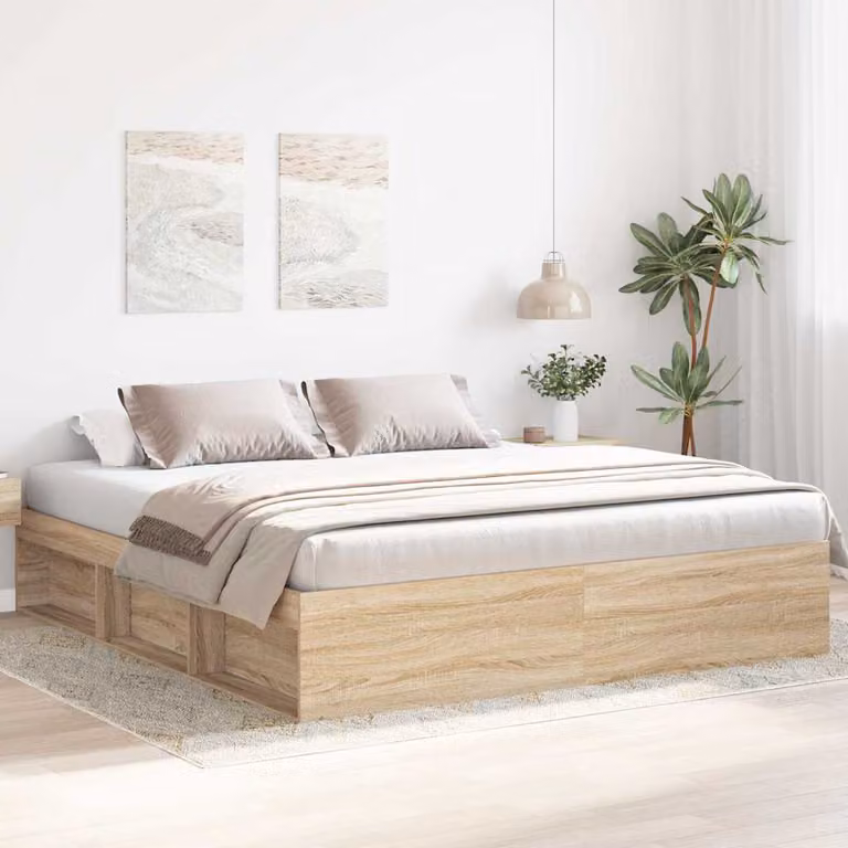 Giroletto vidaXL in Rovere Sonoma e Pino, Colore Marrone, L/P: 180 x 200 cm