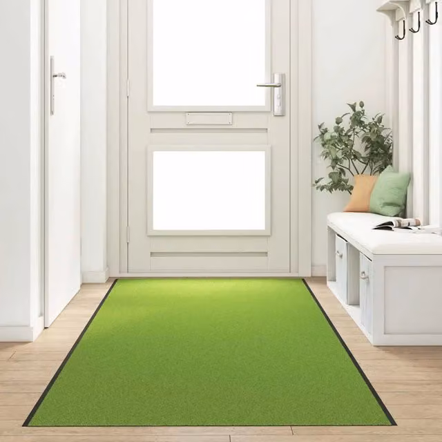 Tappeto rettangolare moderno vidaXL verde e nero in poliammide e PVC, L: 120 cm, P: 350 cm