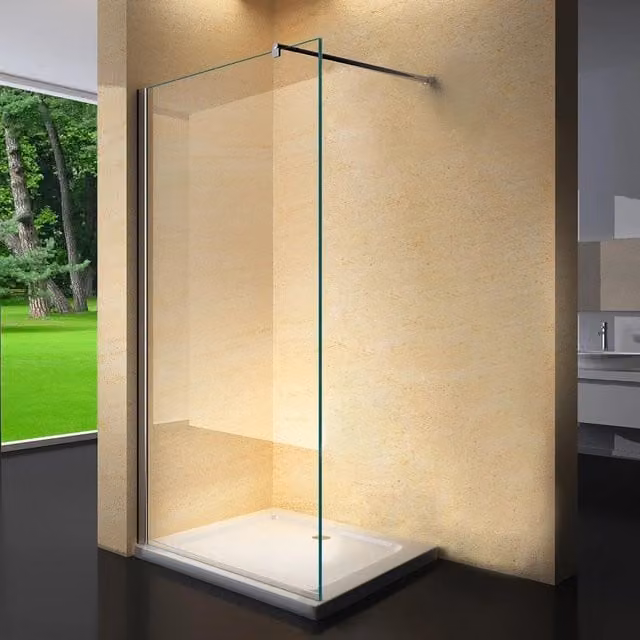 Parete doccia walk in cristallo 8mm trasparente 80cm H 195cm BERNA