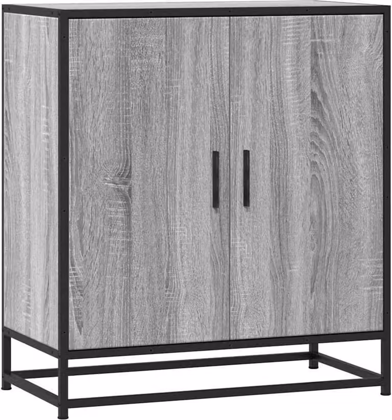 Credenza Grigio Sonoma 68x35x76 cm in Truciolato e Metallo