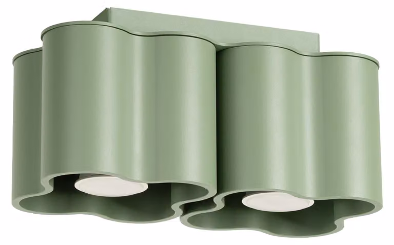 Plafoniera OVIO 2 verde salvia GU10 2xGU10 10W alluminio 12x12x24,5cm Sollux Lighting