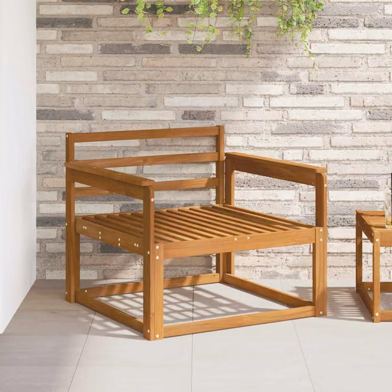 vidaXL Divano centrale per esterno in legno di acacia color marrone