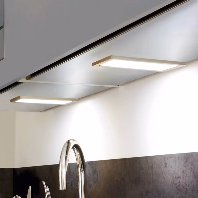 Hera Lampada LED per mobili Sky Set da 2 4.000K acciaio inox Sky, dimmerabile, Alluminio / Grigio / Zincato, Cucina, Plastica, Moderno, Lampade per mobili