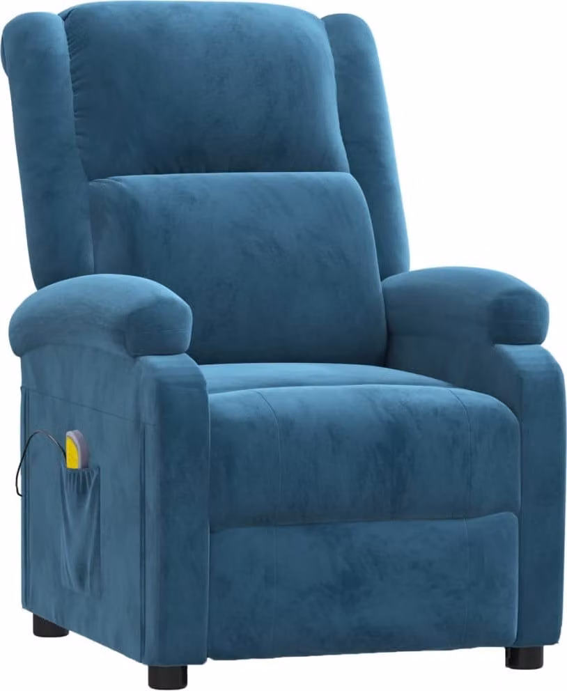 Poltrona Massaggiante Blu in Velluto