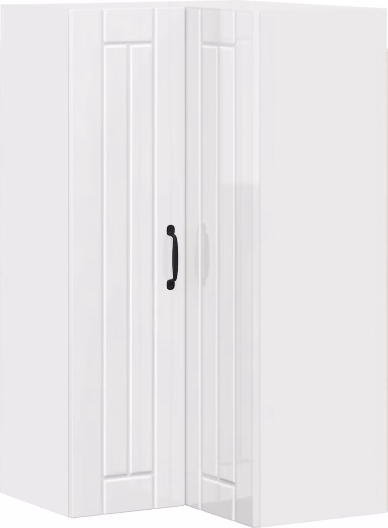 Mobile angolare per parete LUCCA Bianco Lucido 57 x 57 x 100 cm