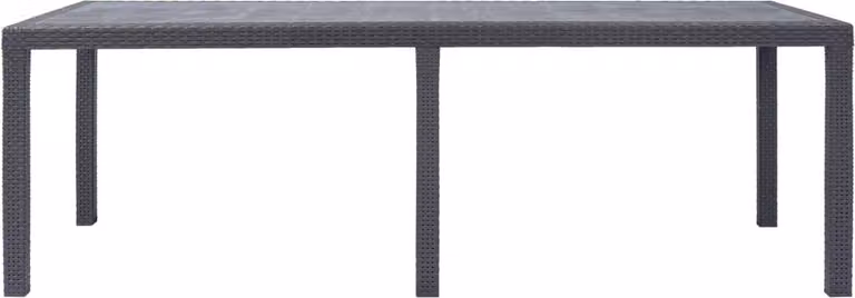Tavolo da Giardino Marrone 220x90x72 cm Plastica Stile Rattan