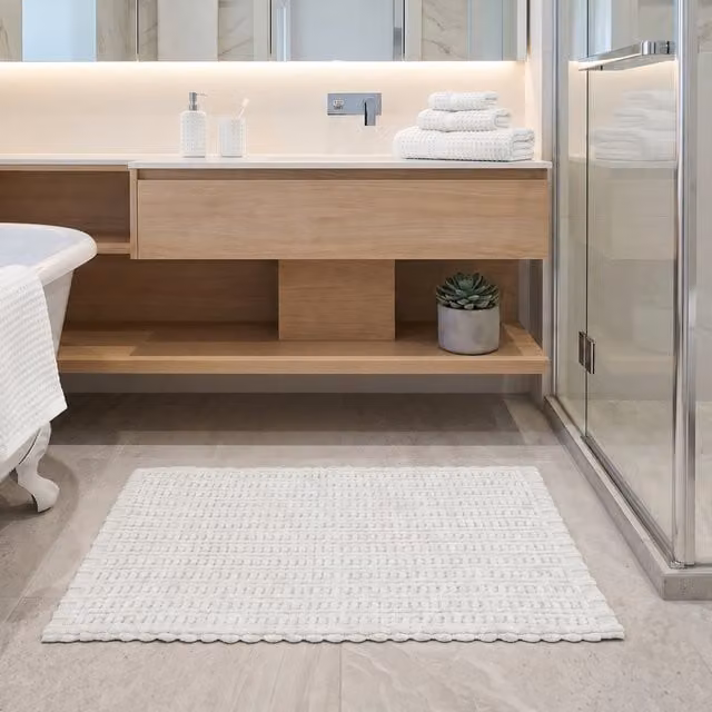 Tappeto da bagno in ciniglia KASANOVA bianco L: 50 cm, P: 80 cm