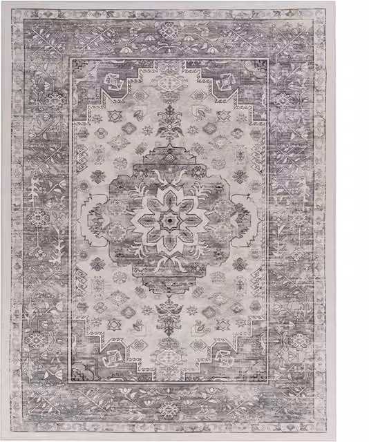 Tappeto Sami grigio lavabile e antiscivolo in poliestere L: 120 cm, P: 160 cm