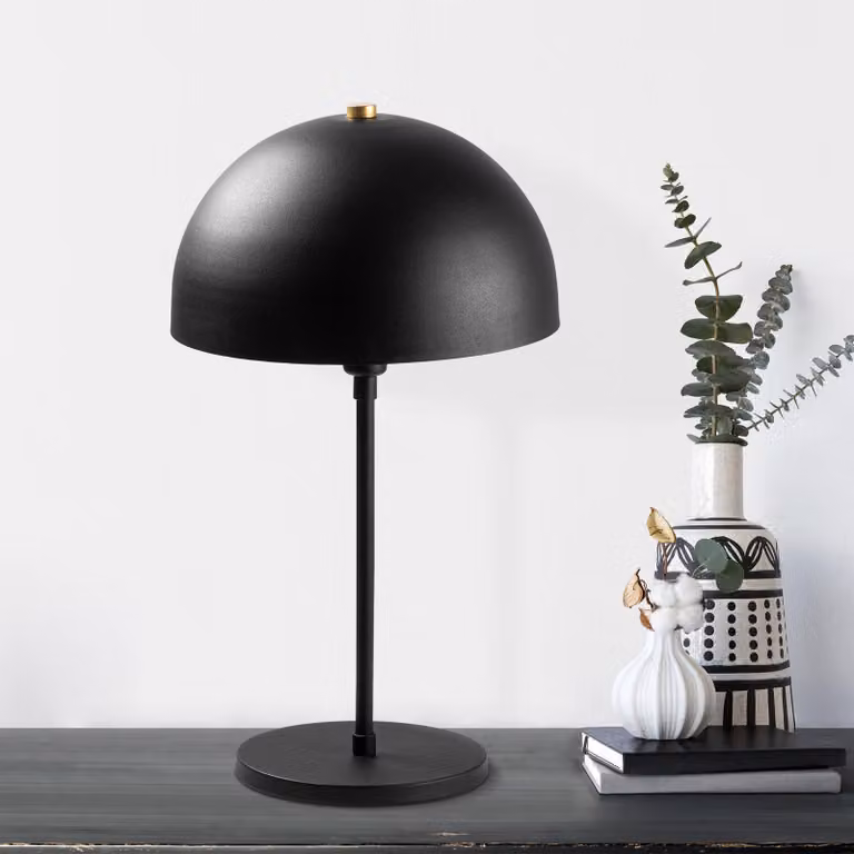 Opviq, moderna lampada da tavolo con struttura in metallo, nera e effetto anticato, 28 x 28 x 50 cm | IP20, attacco E14, 40 W max, cavo da 200 cm, design elegante per ogni ambiente.