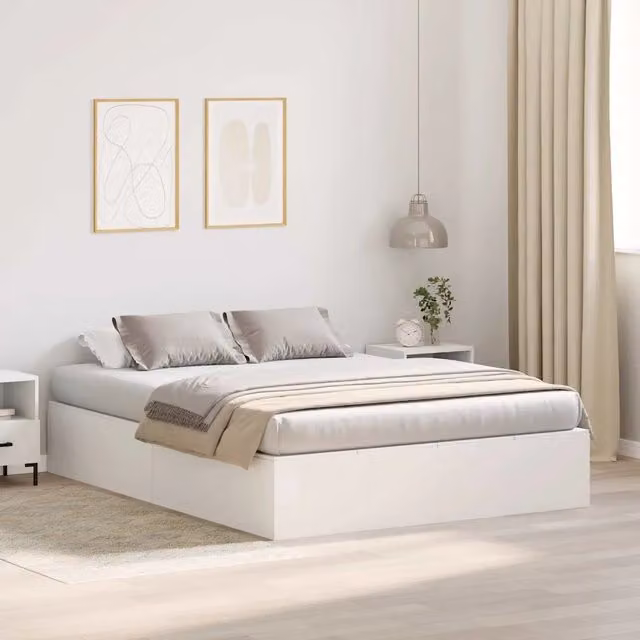 Struttura letto con contenitore con porta Bianco 140 x 200 cm 3335373