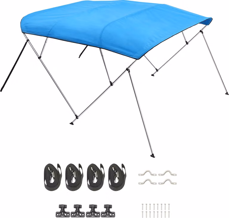 SucceBuy Bimini Top barca protezione solare blu 4 archi 201-213 cm