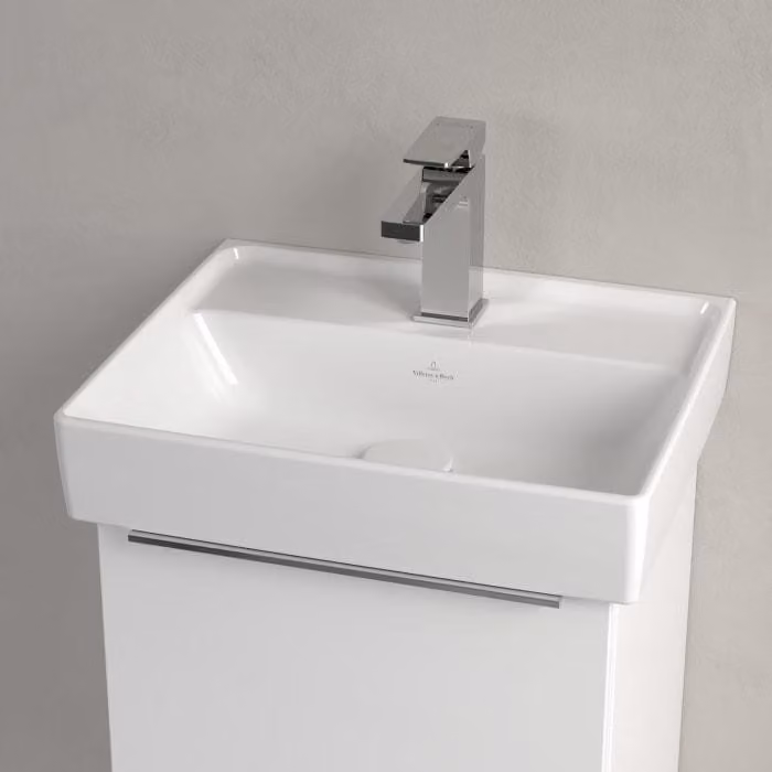 Villeroy & Boch, lavabo Taro da 45 cm con rivestimento CeramicPlus, 1 foro per rubinetto, senza troppofilo