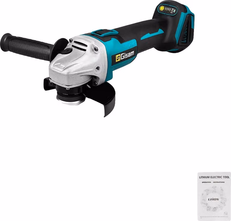Smerigliatrice angolare brushless Gisam, diametro del disco 125 mm, livelli di velocità regolabili, senza batteria e senza presa di corrente